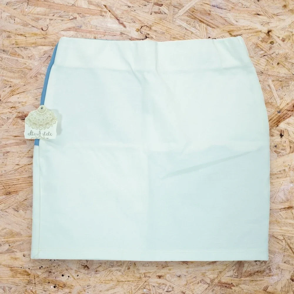 NWT Altar'd State Plaid Mini Skirt Size Small Women's Ivory‎ Chambray MSRP $60